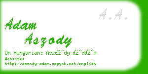 adam aszody business card
