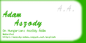 adam aszody business card